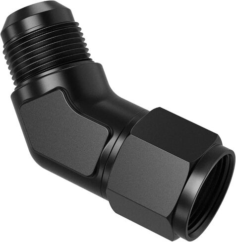 8AN Female to 8AN Male 45 Degree Elbow Swivel Fitting Adapter Aluminum (Black) in Saudi Arabia