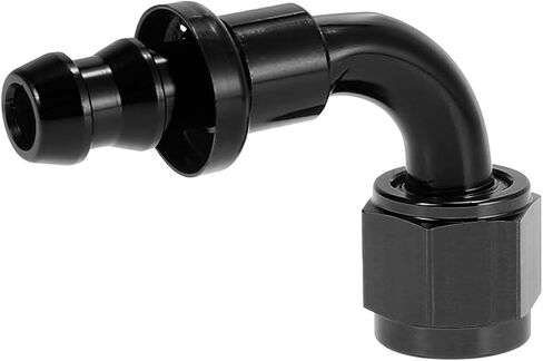 8AN 90 Degree Push Lock Hose End Fitting, Swivel for CPE Braided Hose, Aluminum Auto Push Lock Hose End Fitting for Rubber Fuel Line, Car Accessories Universal for SUV, Truck, RV（Black/AN8） in Saudi Arabia