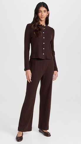 DONNI. Women's The Sweater Rib Simple Pants in Kuwait