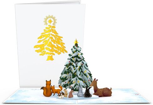 Lovepop Christmas Pop-Up Card for Her and Him - 3D Greeting Cards for Boys, Girls, Men, Women - Woodland White Christmas - 5" x 7" Card - Blank Note Card & Envelope Included in Saudi Arabia