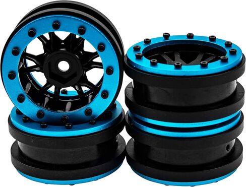 4Pcs HIRCQOO Plastic 1.9'' Beadlock Wheel Rims Hubs 1.9 Wheels Compatible with Axial SCX10 SCX10-II Traxxas TRX4 RC4WD D90 Tamiya CC01 RedCat Gen7 1/10 RC Crawler (Black) in Saudi Arabia