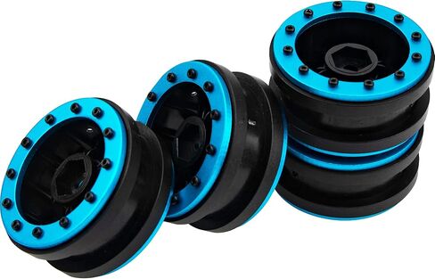 4Pcs HIRCQOO Plastic 1.9'' Beadlock Wheel Rims Hubs 1.9 Wheels Compatible with Axial SCX10 SCX10-II Traxxas TRX4 RC4WD D90 Tamiya CC01 RedCat Gen7 1/10 RC Crawler (Black) in Saudi Arabia
