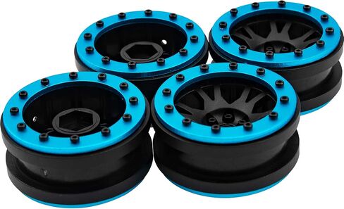 4Pcs HIRCQOO Plastic 1.9'' Beadlock Wheel Rims Hubs 1.9 Wheels Compatible with Axial SCX10 SCX10-II Traxxas TRX4 RC4WD D90 Tamiya CC01 RedCat Gen7 1/10 RC Crawler (Black) in Saudi Arabia