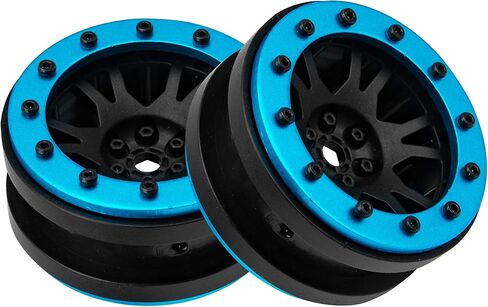 4Pcs HIRCQOO Plastic 1.9'' Beadlock Wheel Rims Hubs 1.9 Wheels Compatible with Axial SCX10 SCX10-II Traxxas TRX4 RC4WD D90 Tamiya CC01 RedCat Gen7 1/10 RC Crawler (Black) in Saudi Arabia