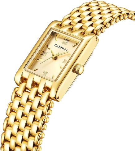 JIANDUN Petite Gold Watches for Women Vintage Ladies Quartz Wrist Watches Stainless Steel Band Womens Gold Watch Luxury Bracelet Tools Included in Kuwait