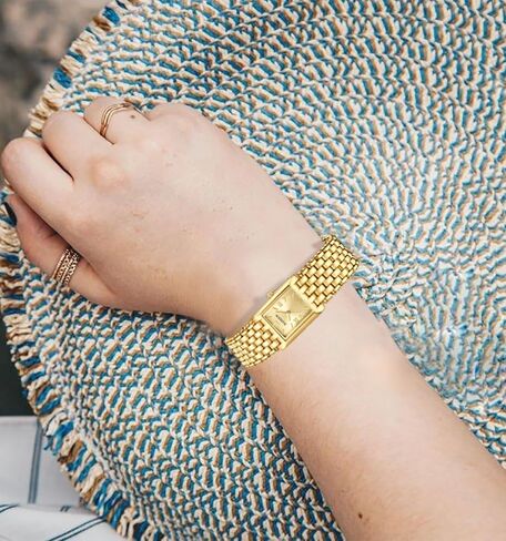 JIANDUN Petite Gold Watches for Women Vintage Ladies Quartz Wrist Watches Stainless Steel Band Womens Gold Watch Luxury Bracelet Tools Included in Kuwait