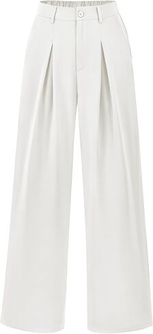 POKWAI Wide Leg Dress Pants Women's High Waisted Dressy Work Pants Business Trousers in Saudi Arabia