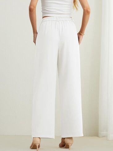 POKWAI Wide Leg Dress Pants Women's High Waisted Dressy Work Pants Business Trousers in Saudi Arabia