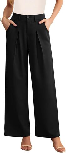 POKWAI Wide Leg Dress Pants Women's High Waisted Dressy Work Pants Business Trousers in Saudi Arabia
