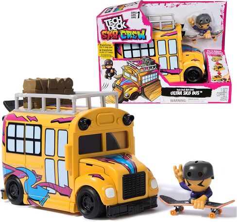 TECH DECK Sk8 Crew 2-in-1 Transforming Ultra Sk8 Bus & Storage with Fingerboard & Figure, Collectible Mini Skateboards, Kids Toys for Ages 5 and up in Saudi Arabia