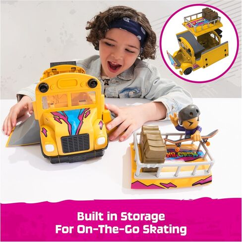 TECH DECK Sk8 Crew 2-in-1 Transforming Ultra Sk8 Bus & Storage with Fingerboard & Figure, Collectible Mini Skateboards, Kids Toys for Ages 5 and up in Saudi Arabia
