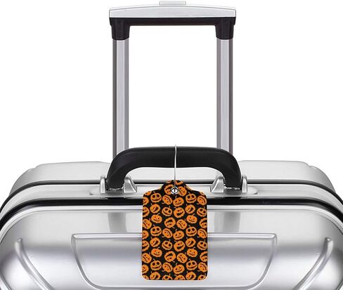 2 Pcs Halloween Luggage Tag for Suitcases, Pumpkins Faces Tag, Women Men Boys Girl Kids, Leather Stainless Steel Loop Label in Saudi Arabia