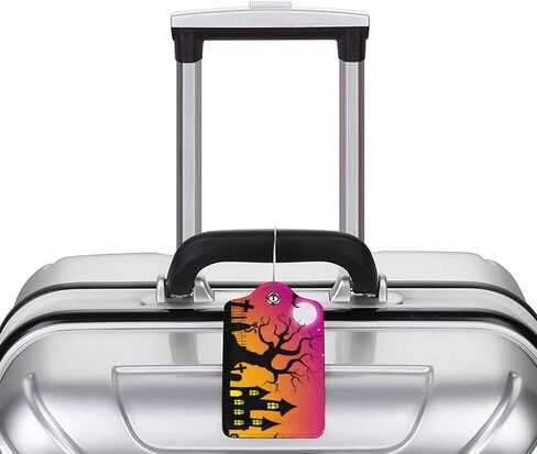 2 Pcs Halloween Luggage Tag for Suitcases, Pumpkins Faces Tag, Women Men Boys Girl Kids, Leather Stainless Steel Loop Label in Saudi Arabia