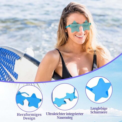8 أزواج من النظارات الشمسية على شكل نجمة، نظارات شمسية على شكل نجمة قوس قزح للنساء، نظارات شمسية لطيفة وممتعة، نظارات شمسية شفافة لحفلات الهذيان، هدايا حفلات الديسكو in Saudi Arabia