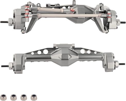 CNC Aluminum Offset Portal Front Rear Axle for 1/10 RC Crawler Axial SCX10 III AXI03029 LCG Chassis Cheater Rigs Upgrade Parts (Titanium) in Saudi Arabia
