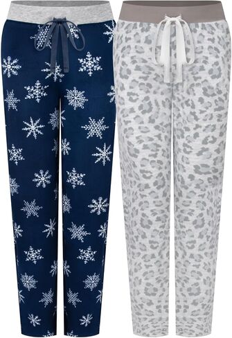 Womens 2 Pack Butter Soft Velour Pajama Pants - PJ Loung Pants for Women in Kuwait