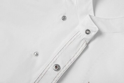 Unisex Chef Coat for Men Women Short Sleeve Press Button Chef Jacket Hotel Kitchen Uniform Shirts with Pocket in Saudi Arabia
