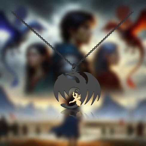 OKEYCH Fantasy Reader Gift Tairn and Andarna Necklace Dragonrider Jewelry Dragon Rider Bookish Merch in Saudi Arabia