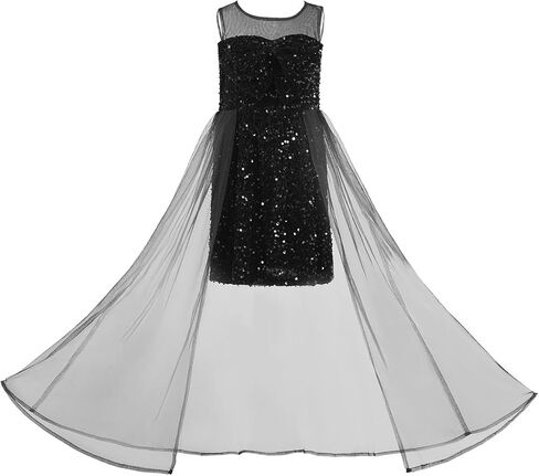 Haloumoning Girls Sequin Dress Kids Formal Sleeveless Pageant Birthday Party Dresses 5-14 Years in Saudi Arabia