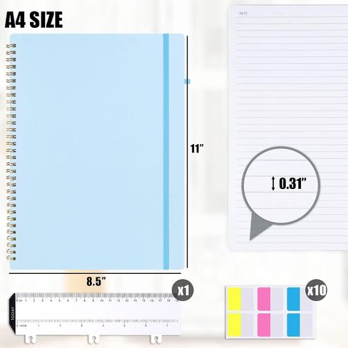 Koogel Spiral Notebook Journal, Ruled Notebook 8.5" x 11" Journaling Notebooks Hardcover Spiral Bound Journals with 120 Pages for Women Men Work School,Black in Saudi Arabia