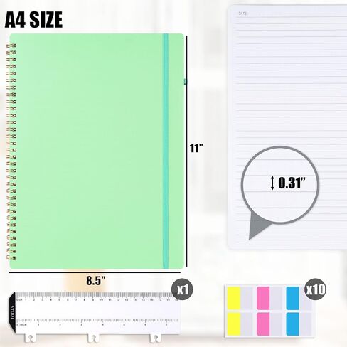 Koogel Spiral Notebook Journal, Ruled Notebook 8.5" x 11" Journaling Notebooks Hardcover Spiral Bound Journals with 120 Pages for Women Men Work School,Black in Saudi Arabia