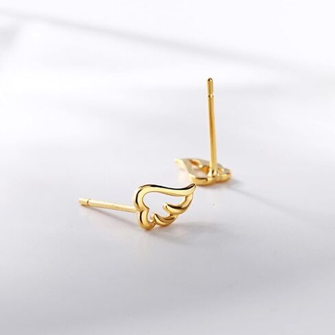 BG&WLing 925 Sterling Silver Angel Wing Stud Earrings Hypoallergenic Small Wings Earring Dainty Minimalis Jewelry Gifts for Women in Saudi Arabia