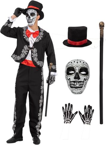 Day Of The Dead Costume Adult Men Dia De Los Muertos Costume Mens Mariachi Senor Halloween Costumes in Saudi Arabia