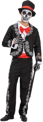Day Of The Dead Costume Adult Men Dia De Los Muertos Costume Mens Mariachi Senor Halloween Costumes in Saudi Arabia