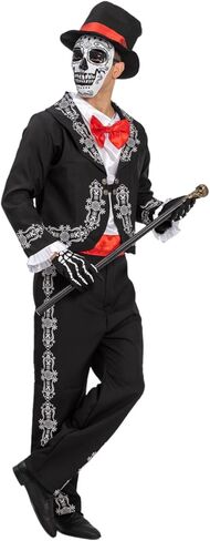 Day Of The Dead Costume Adult Men Dia De Los Muertos Costume Mens Mariachi Senor Halloween Costumes in Saudi Arabia