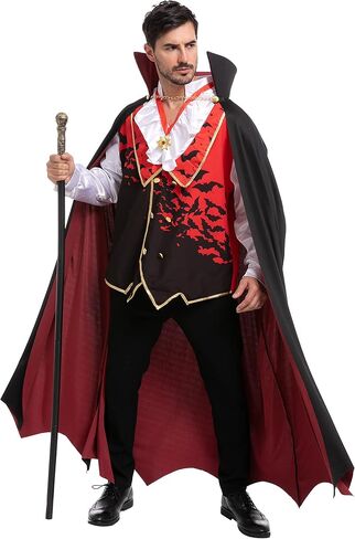 أزياء Spooktacular Creations Vampire التنكرية للرجال البالغين مع عباءة مصاصي الدماء وإكسسوارات لأزياء الهالوين in Saudi Arabia
