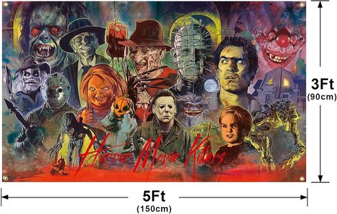 Horror Party Movie Tapestry Classic Scary Movie Character Killers Flag 3x5 FT Funny For Kids Adults Halloween Christmas Decorations in Saudi Arabia