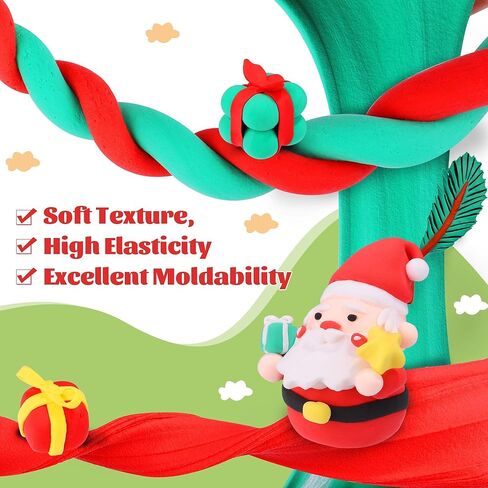 Aneco 70 Pieces Christmas Crafts Kit Christmas Build a Snowman Air Dry Modeling Clay Gingerbread House Christmas Stocking Stuffer Xmas DIY Gift for Christmas Party Favors in Saudi Arabia