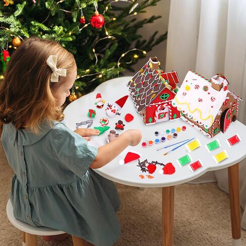 Aneco 70 Pieces Christmas Crafts Kit Christmas Build a Snowman Air Dry Modeling Clay Gingerbread House Christmas Stocking Stuffer Xmas DIY Gift for Christmas Party Favors in Saudi Arabia