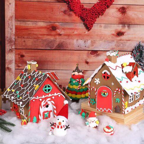 Aneco 70 Pieces Christmas Crafts Kit Christmas Build a Snowman Air Dry Modeling Clay Gingerbread House Christmas Stocking Stuffer Xmas DIY Gift for Christmas Party Favors in Saudi Arabia