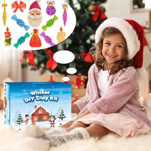 Aneco 70 Pieces Christmas Crafts Kit Christmas Build a Snowman Air Dry Modeling Clay Gingerbread House Christmas Stocking Stuffer Xmas DIY Gift for Christmas Party Favors in Saudi Arabia