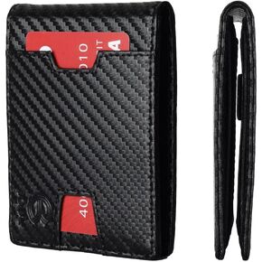 SOUL Slim Wallets for Men - Leather Money Clip Mens Wallet - RFID Blocking Front Pocket Bifold Wallet - Minimalist Credit Card Holder with Gift Box
