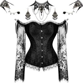 Haysandy Halloween Women Gothic Punk Vampire Accessories Corset Sleeve Choker Necklace Bracelet Earring