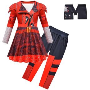 Rise of Red Costume Girls Zipper Jacket and Pants Red Halloween Dress Up