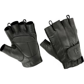 Hugger Men's Water Resistant Gel-Padded Palm Fingerless Motorcycle Gloves