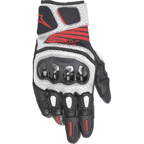 Alpinestars SP X Air Carbon V2 Men's Street Motorcycle Gloves - Black/White/Red/Medium