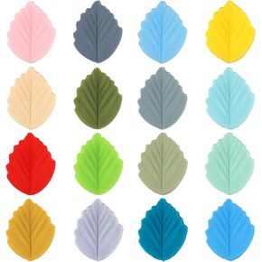 16pcs Knitting Needle Stoppers, Cute Leaf Knitting Needle Point Protectors 16 Colors Silicone Knitting Needle End Caps Needle Tip Stoppers for Quilting Sewing Supplies