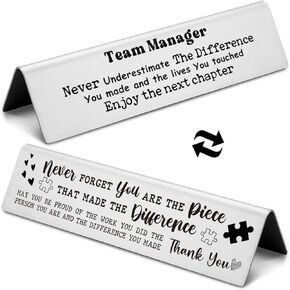 Novelty Nameplate for Executive Assistant, Appreciation Gift for Administrative Assistant Desk Plate, Thank You Assistant Gift for Retirement Birthday Christmas Double-Sided Laser Desk Plaque EDA44
