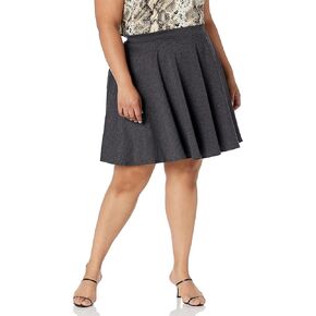 Star Vixen Women's Plus-Size Short Stretch Ponte Full Circle Skater Skirt