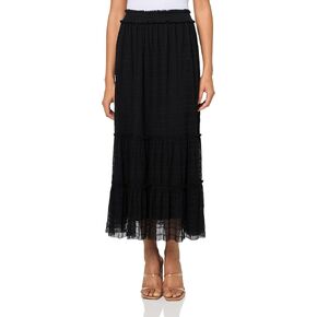 Max Studio Women's Spring 2023 Fashion Everyday Texture Cotton Smocked Casual Flowy Maxi Skirt