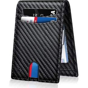 Fashion Slim Wallets for Men with Money Clip Mens Wallet Front Pocket Bifold Wallet Thin Credit Card Holder with Gift Box