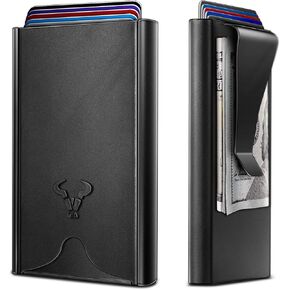 BULLIANT Slim Wallet, Men Front Pocket Wallet Money Clip 5Cards-Sliding Design