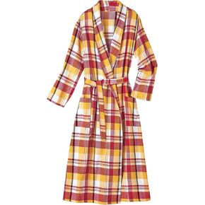 AmeriMark Women's Ankle Length Long Sleeve Flannel Robe with Pockets