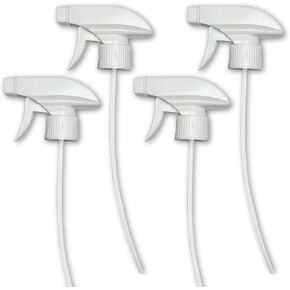 4-Pack White Trigger Sprayers - These Heavy Duty Dual Misting and Stream Spray Bottle are the Perfect Sprayer Head Replacement for 8oz,16oz, or 32oz Spray Bottles for Home, Kitchen, Garden and Office