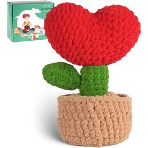 Crochet Kit for Beginners with Easy Peasy Yarn as seen on Shark Tank-Crochet Kit with Step-by-Step Video Tutorials, Learn to Crochet Kits for Adults and Kids, DIY Knitting Supplies(40%+ Yarn)