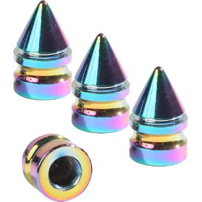 4PCS Tire Valve Caps,Car Accessories Valve Stem Caps,Dustproof Tire Stem Caps,Pointed Valve Stem Caps,Universal Car Tire Caps,Tire Air Cap,Fit for Cars Trucks Motorcycles SUVs Bikes (Multicolor)